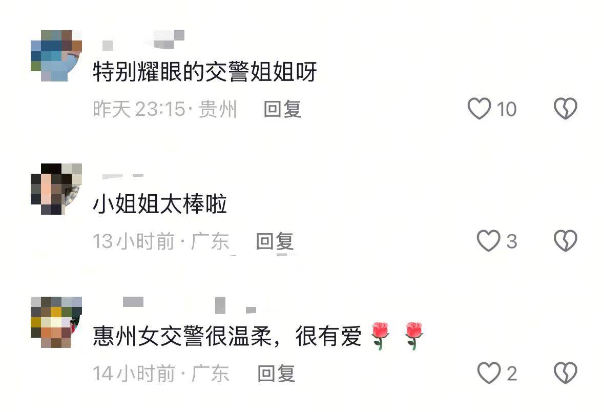 脱下警帽那一刻美爆了！惠州一女警帮女子捡拾掉落的杂物，用警帽装起带到安全岛获爆赞